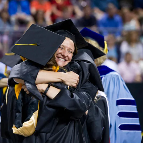students at commencement ceremony